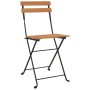 Folding café chairs 4 units steel and solid teak wood by vidaXL, Garden chairs - Ref: Foro24-319980, Price: 164,29 €, Discoun...