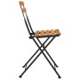 Folding café chairs 4 units steel and solid teak wood by vidaXL, Garden chairs - Ref: Foro24-319980, Price: 164,29 €, Discoun...