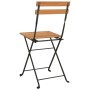 Folding café chairs 4 units steel and solid teak wood by vidaXL, Garden chairs - Ref: Foro24-319980, Price: 164,29 €, Discoun...