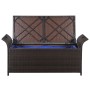 Storage bench with cushion 138 cm brown synthetic rattan by vidaXL, garden benches - Ref: Foro24-44182, Price: 190,89 €, Disc...