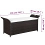 Storage bench with cushion 138 cm brown synthetic rattan by vidaXL, garden benches - Ref: Foro24-44182, Price: 190,89 €, Disc...