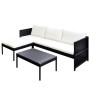 Set de muebles de jardín y cojines 3 pzas ratán sintético negro de vidaXL, Conjuntos de jardín - Ref: Foro24-41382, Precio: 3...