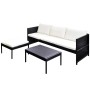 Set de muebles de jardín y cojines 3 pzas ratán sintético negro de vidaXL, Conjuntos de jardín - Ref: Foro24-41382, Precio: 3...