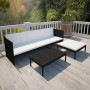 Set aus Gartenmöbeln und Kissen 3-teilig synthetisches Rattan schwarz von vidaXL, Gartensets - Ref: Foro24-41382, Preis: 300,...