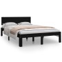 Estructura de cama madera maciza negra 120x190 cm de vidaXL, Camas y somieres - Ref: Foro24-810469, Precio: 98,52 €, Descuent...