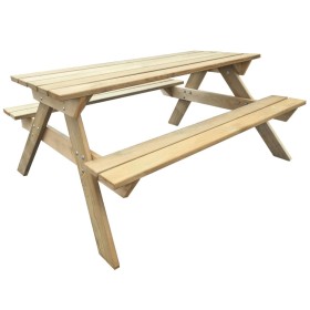 Pine wood picnic table 150x135x71.5 cm by vidaXL, Garden tables - Ref: Foro24-41725, Price: 188,82 €, Discount: %