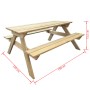 Mesa de picnic de madera de pino 150x135x71,5 cm de vidaXL, Mesas de jardín - Ref: Foro24-41725, Precio: 182,99 €, Descuento: %