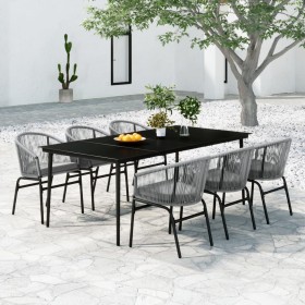 Juego de comedor de jardín 7 piezas ratán sintético gris de vidaXL, Conjuntos de jardín - Ref: Foro24-3099255, Precio: 758,99...