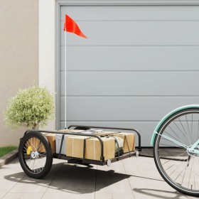 Black iron bicycle trailer 135x70x37 cm by vidaXL, Bicycle trailers - Ref: Foro24-94203, Price: 91,99 €, Discount: %