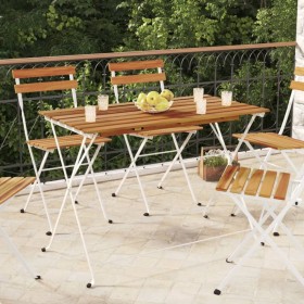 Klappbarer Couchtisch aus Akazienholz und Stahl, 100 x 54 x 71 cm von vidaXL, Gartentische - Ref: Foro24-319976, Preis: 85,34...