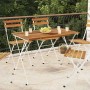 Folding coffee table acacia wood and steel 100x54x71 cm by vidaXL, Garden tables - Ref: Foro24-319976, Price: 85,99 €, Discou...