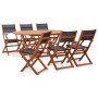 Garden dining set 7 pieces eucalyptus wood and textilene by vidaXL, Garden sets - Ref: Foro24-278913, Price: 532,52 €, Discou...