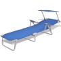 Tumbona con toldo de acero acero azul de vidaXL, Tumbonas - Ref: Foro24-42931, Precio: 90,99 €, Descuento: %