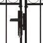 Double door fence gate with arch 300x150 cm black steel by vidaXL, garden gates - Ref: Foro24-143090, Price: 387,70 €, Discou...