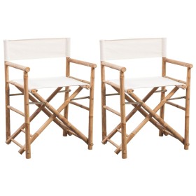 Folding director chairs 2 units bamboo and canvas by vidaXL, Garden chairs - Ref: Foro24-41895, Price: 93,41 €, Discount: %