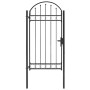 Puerta de jardín con arco superior 100x250 cm acero negro de vidaXL, Puertas de jardín - Ref: Foro24-146339, Precio: 277,39 €...