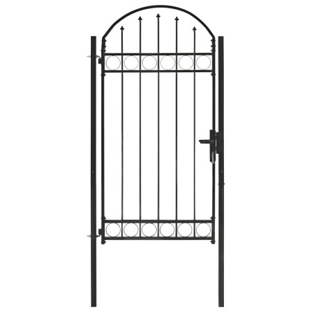 Garden gate with upper arch 100x250 cm black steel by vidaXL, garden gates - Ref: Foro24-146339, Price: 277,39 €, Discount: %