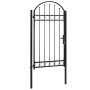 Puerta de jardín con arco superior 100x250 cm acero negro de vidaXL, Puertas de jardín - Ref: Foro24-146339, Precio: 277,39 €...