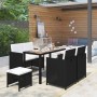 Set comedor jardín 6 pzas ratán sintético y madera acacia negro de vidaXL, Conjuntos de jardín - Ref: Foro24-43906, Precio: 3...