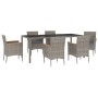 Garden dining set 7 pieces and gray synthetic rattan cushions by vidaXL, Garden sets - Ref: Foro24-3187384, Price: 519,82 €, ...