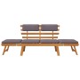 2-in-1 garden sofa bed with solid acacia wood cushion 190cm by vidaXL, garden benches - Ref: Foro24-45960, Price: 217,70 €, D...