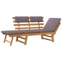 2-in-1 garden sofa bed with solid acacia wood cushion 190cm by vidaXL, garden benches - Ref: Foro24-45960, Price: 217,70 €, D...