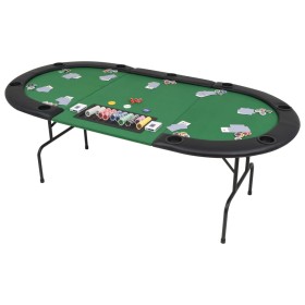 3-teiliges klappbares Pokerbrett für 9 Spieler, grün, oval von vidaXL, Spiel- und Pokertische - Ref: Foro24-80210, Preis: 183...