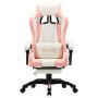 Silla gaming con reposapiés cuero sintético rosa y blanco de vidaXL, Sillas de oficina - Ref: Foro24-287994, Precio: 163,30 €...