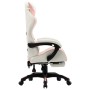 Silla gaming con reposapiés cuero sintético rosa y blanco de vidaXL, Sillas de oficina - Ref: Foro24-287994, Precio: 163,30 €...