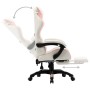 Silla gaming con reposapiés cuero sintético rosa y blanco de vidaXL, Sillas de oficina - Ref: Foro24-287994, Precio: 163,30 €...