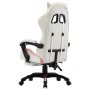 Silla gaming con reposapiés cuero sintético rosa y blanco de vidaXL, Sillas de oficina - Ref: Foro24-287994, Precio: 163,30 €...