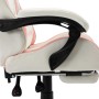 Silla gaming con reposapiés cuero sintético rosa y blanco de vidaXL, Sillas de oficina - Ref: Foro24-287994, Precio: 163,30 €...