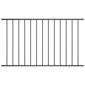 Black powder coated steel fence panel 1.7x0.75m by vidaXL, fence panels - Ref: Foro24-145218, Price: 67,32 €, Discount: %