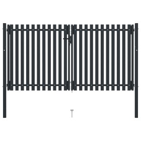 Cancel double anthracite grey steel fence 306x200 cm by vidaXL, garden gates - Ref: Foro24-146353, Price: 649,99 €, Discount: %