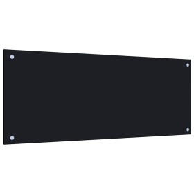 Protección salpicaduras cocina vidrio templado negro 100x40 cm de vidaXL, Herramientas y utensilios de cocina - Ref: Foro24-2...