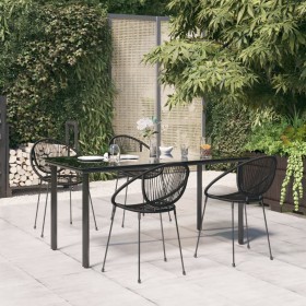 Garden dining set 5 pieces black PVC rattan by vidaXL, Garden sets - Ref: Foro24-3156528, Price: 582,81 €, Discount: %