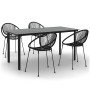 Juego de comedor de jardín 5 piezas ratán PVC negro de vidaXL, Conjuntos de jardín - Ref: Foro24-3156528, Precio: 582,81 €, D...