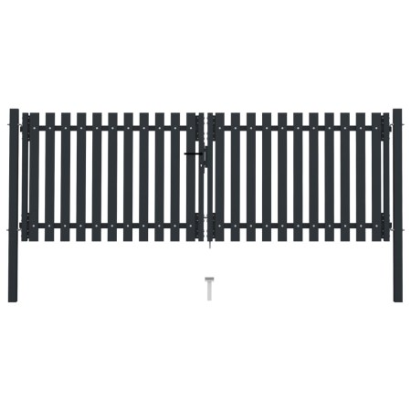 Cancel double anthracite grey steel fence 306x150 cm by vidaXL, garden gates - Ref: Foro24-146351, Price: 549,26 €, Discount: %