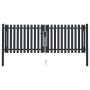 Cancel double anthracite grey steel fence 306x150 cm by vidaXL, garden gates - Ref: Foro24-146351, Price: 549,26 €, Discount: %