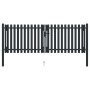 Cancel double anthracite grey steel fence 306x150 cm by vidaXL, garden gates - Ref: Foro24-146351, Price: 549,26 €, Discount: %