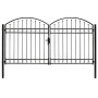 Double door fence gate with black steel arch 300x175 cm by vidaXL, garden gates - Ref: Foro24-146340, Price: 572,17 €, Discou...