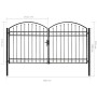 Double door fence gate with black steel arch 300x175 cm by vidaXL, garden gates - Ref: Foro24-146340, Price: 572,17 €, Discou...