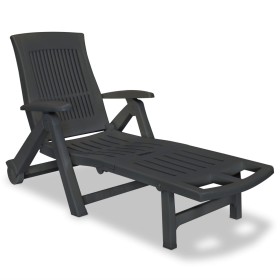 Anthracite gray plastic sun lounger with footrest by vidaXL, Loungers - Ref: Foro24-43588, Price: 140,41 €, Discount: %