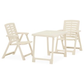 Folding garden bistro table and chairs 3 pieces white plastic by vidaXL, Garden sets - Ref: Foro24-315833, Price: 90,87 €, Di...