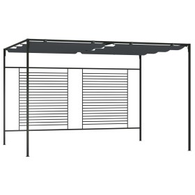 Cenador con techo retráctil antracita 4x3x2,3 m 180 g/m² de vidaXL, Carpas y cenadores - Ref: Foro24-313625, Precio: 338,87 €...