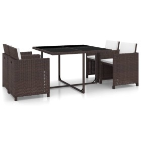 5-piece garden dining set and brown synthetic rattan cushions by vidaXL, Garden sets - Ref: Foro24-43899, Price: 255,38 €, Di...