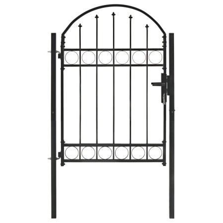 Puerta de jardín con arco superior 100x125 cm acero negro de vidaXL, Puertas de jardín - Ref: Foro24-143085, Precio: 218,27 €...