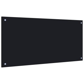 Protección salpicaduras cocina vidrio templado negro 100x50 cm de vidaXL, Herramientas y utensilios de cocina - Ref: Foro24-2...