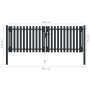 Double anthracite gray steel fence gate 306x125 cm by vidaXL, garden gates - Ref: Foro24-146350, Price: 385,93 €, Discount: %