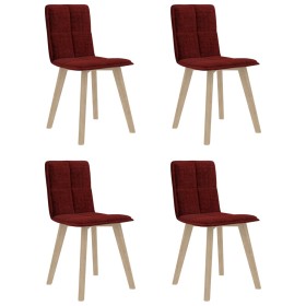 Sillas de comedor 4 unidades tela rojo tinto de vidaXL, Sillas de comedor - Ref: Foro24-289508, Precio: 171,99 €, Descuento: %